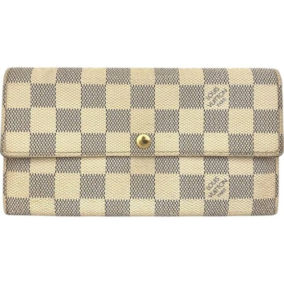 826226BG (L3) Louis Vuitton Wallet Long White Damier Azur - Picture 1 of 7